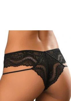Petite Fleur Gold Tanga, Mit Eleganter Spitze