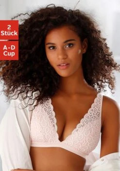 Petite Fleur Bralette-BH, (Packung, 2 Stück), Ohne Bügel Aus Spitze, Dessous