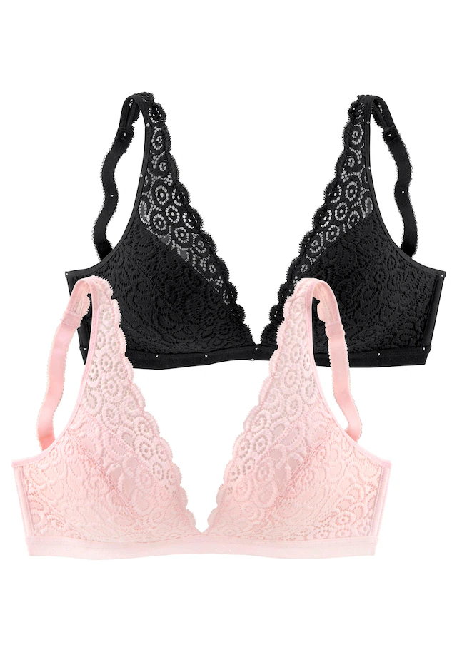 Petite Fleur Bralette-BH, (Packung, 2 Stück), Ohne Bügel Aus Spitze, Dessous - Image 2