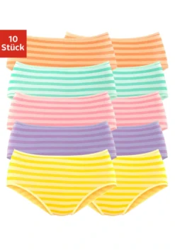 Petite Fleur Hüftslip, (Packung, 10 St.), Mit Tollem Streifendruck