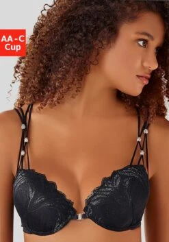 Nuance Push-up-BH, Mit Trägern In Bänderoptik Und Metallperlen Im Antiklook, Sexy Dessous