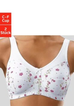 Petite Fleur Entlastungs-BH, (Packung, 2 Stück), Ohne Bügel, Mit Breiteren Trägern, Basic Dessous