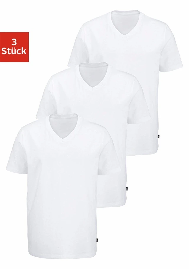 Bruno Banani T-Shirt, (3 Tlg., 3er-Pack), Mit V-Ausschnitt, Perfekte Passform, Aus Elastischer Baumwolle - Image 7