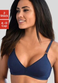 Petite Fleur Bralette-BH, (Packung, 2 Stück), Aus Angenehm Weicher Baumwollqualität, Basic Dessous