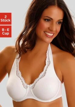 Petite Fleur Bügel-BH, (Packung, 2 Stück), Mit Tragevariante Neckholder, Basic Dessous