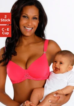 Petite Fleur Still-BH, (Packung, 2 Stück), Nahtlos Vorgeformten Cups Und Weiche Trägern, Basic Dessous
