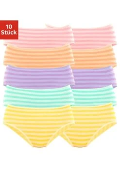 Petite Fleur Jazz-Pants Slips, (Packung, 10 St.), Mit Tollem Streifendruck