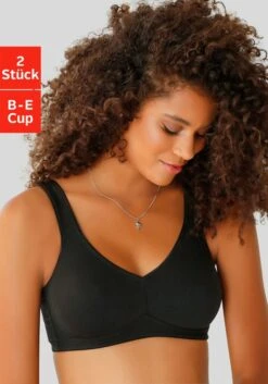 Petite Fleur Bügelloser BH, (Packung, 2 Stück), Aus Weicher Baumwolle, Basic Dessous