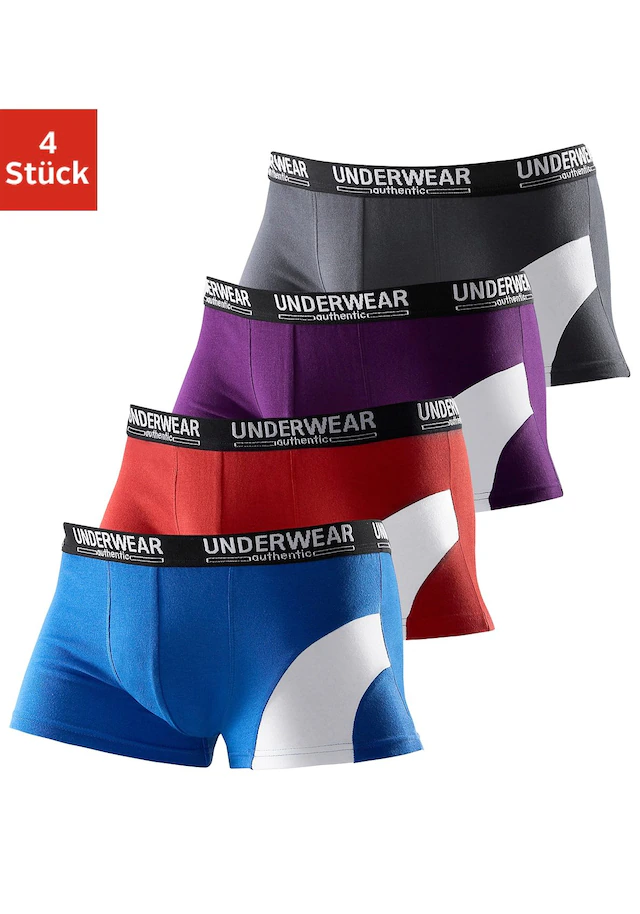 AUTHENTIC UNDERWEAR Hipster, (Packung, 4 St.), Mit Kontrastfarbenen Einsatz - Image 3
