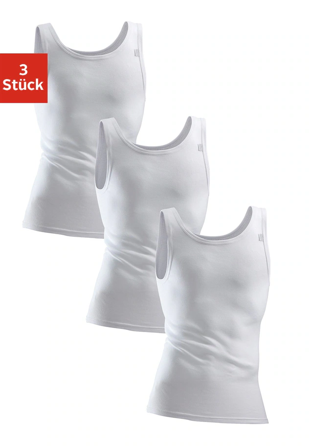 Clipper Exclusive Unterhemd, (3 St.), Mit Komfortschnitt, Hinten Etwas LĂ€nger - In Feinripp