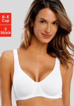 Petite Fleur T-Shirt-BH, (Packung, 2 Stück), Mit Bügel, Ohne Schale, Basic Dessous