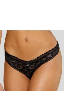 Petite Fleur Gold String, Aus Weichem Mesh Mit Herzen-Look
