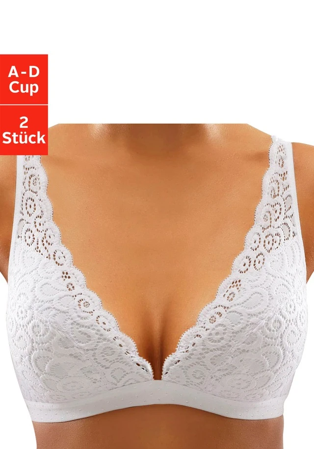 Petite Fleur Bralette-BH, (Packung, 2 Stück), Ohne Bügel Aus Spitze, Dessous - Image 8