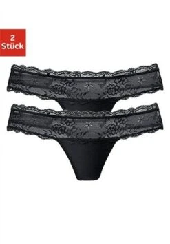 Vivance String, (2 St.), Im Attraktiven Doppelpack Mit Spitze