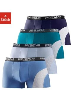 AUTHENTIC UNDERWEAR Boxer, (Packung, 4 St.), Mit Kontrastfarbenen Einsatz
