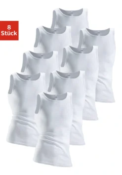 Clipper Unterhemd, (8 St.), Aus Doppelripp