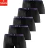 H.I.S Boxer, (Packung, 5 St.), Mit Streifen Und Markenlogo Im Bund