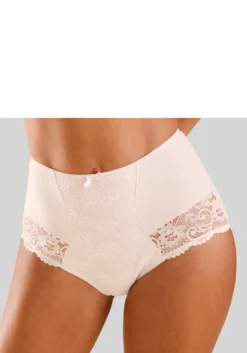 Nuance High-Waist-Panty, Mit Spitzeneinsätzen