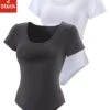 Vivance T-Shirt-Body, (2er-Pack), Aus Baumwoll-Stretch-Qualität