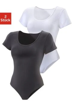 Vivance T-Shirt-Body, (2er-Pack), Aus Baumwoll-Stretch-Qualität