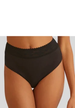 Nuance High-Waist-String, Mit Bund Aus Feiner Spitze