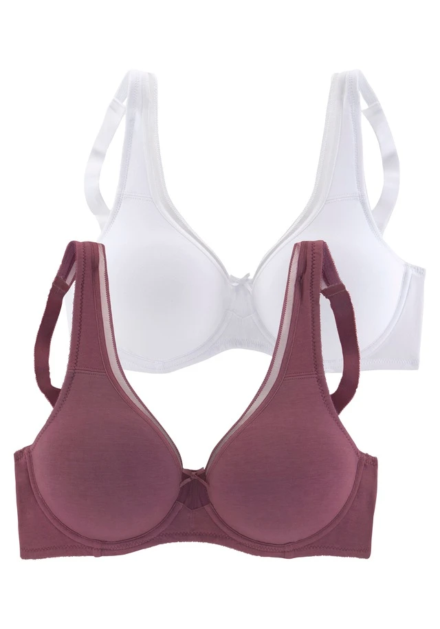 Petite Fleur Minimizer-BH, (Packung, 2 Stück), Aus Baumwolle Mit Nahtlosen Ungefütterten Cups, Basic Dessous - Image 11