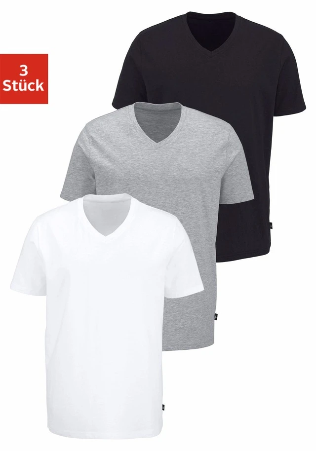 Bruno Banani T-Shirt, (3 Tlg., 3er-Pack), Mit V-Ausschnitt, Perfekte Passform, Aus Elastischer Baumwolle - Image 13