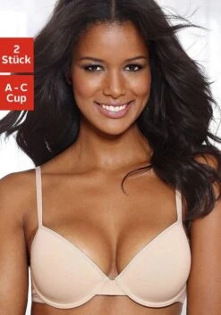 Petite Fleur Schalen-BH, (Packung, 2 Stück), Mit Bügel, Aus Baumwolle, Basic Dessous