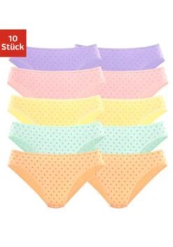 Petite Fleur Bikinislip, (Packung, 10 St.), Mit Schönem Pünktchendruck