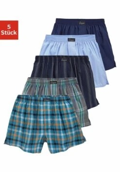 Le Jogger® Boxershorts, (Packung, 5 St.), Webboxer In Unterschiedlichen Designs