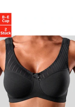 Nuance Bügelloser BH, (Packung, 2 Stück), Mit Schickem Streifenmaterial, Basic Dessous
