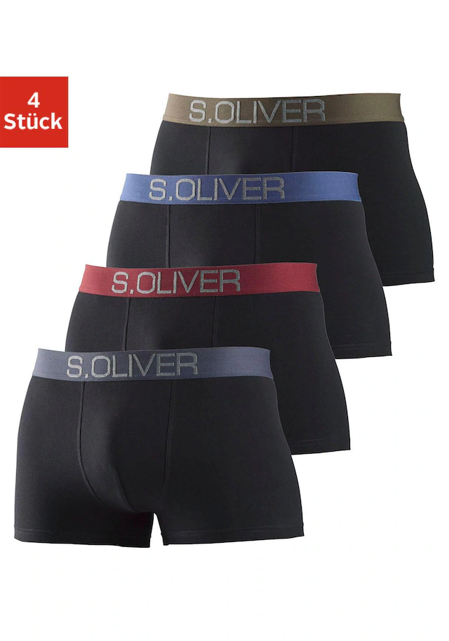 S.Oliver Boxer, (Packung, 4 St.), Mit Kontrastfarbenem Webbund