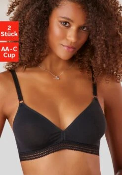Petite Fleur Bügelloser BH, (Packung, 2 Stück), Basic BH In Zierlichem Triangel Look, Basic Dessous